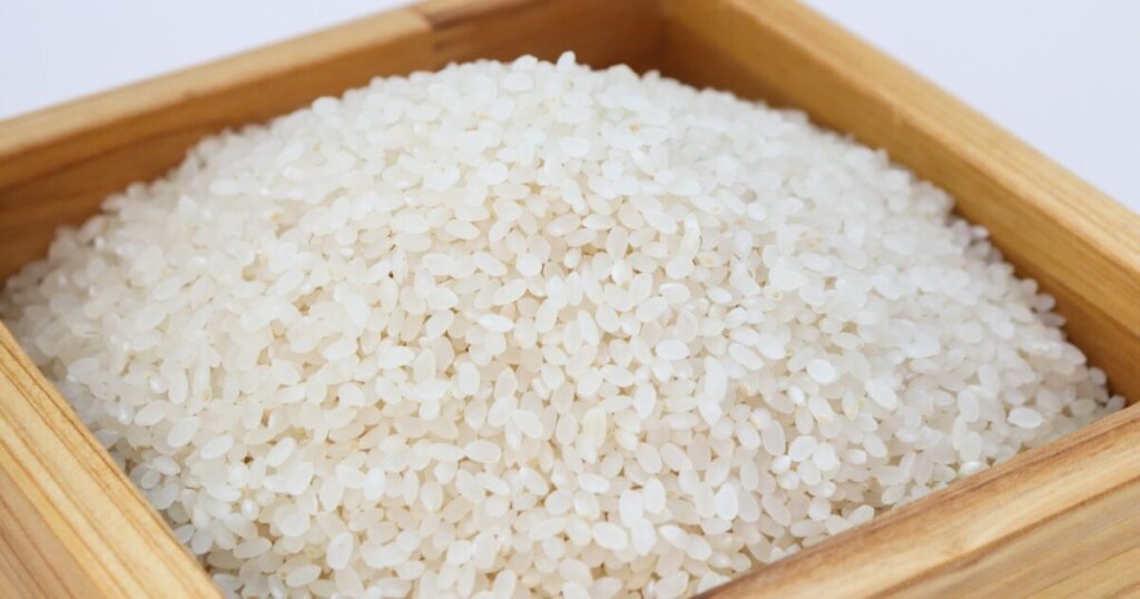 升に入った米の写真